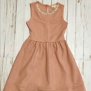 Salmon colored formal dress